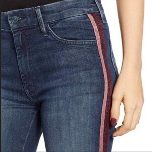MOTHER High Waisted Looker Jean Here Kitty Kitty Glitter Race Sz 27